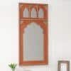 Cole Wood Carved Mirror Frame in Distressed Red
