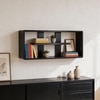 Monza Solid Wood Wall Shelf In Black Wire Brush Finish