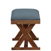Calvebrook Solid Wood Ottoman in Blue Fabric