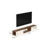 Darien Engineering Wood Wall Mount TV Entertainment Unit Set Top Box Stand/TV Cabinet with Shelves for Books & Decor Display Unit Bed Living Room Upto 60 Inches (Brown Maple & White)