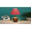 Pink Jute with Natural Wood Table Lamp