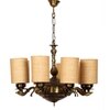 Devansh Gold Antique Wall Mounted Lamp With Off-White Cotton Shade