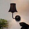 Devansh Black Wall Mounted Lamp With Black  Cotton Shade