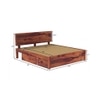 Esra Sheesham Wood King Size Bed Drawer Storage Provincial Teak Finish (72 x 78 inches)