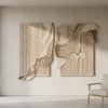 Abstract Natural Wool Wall Art Organic Textured 2 Panel Set 5 x 3 Feet