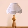 Devansh Off-White Cotton Vintage  Lamp With Wood Base (12X20.3)