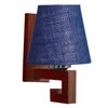 Devansh Solid Wood Electric Wall Light in Blue Colour with Blue Shade Count of 1 Light
