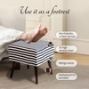 Zebra Fabric Wooden Stool in Black & White Color Set of 2