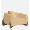 Amala Velvet 1 Seater Sofa Beige in Colour