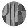 Handmade Round Wool Silk Rug Modern Abstract Grey 8 Feet Carpet