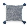 Moss Knit Navy  And Natural Cotton Cushion Cover 16X16 Inches