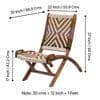 NatWest Sheesham Wood Relaxing Lounge Chair in Assorted Multi-Colour Chindi and White Rope Canning
