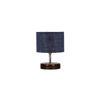 Vinny Blue Jute table lamp with brown wood base