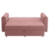 Baruna 2 Seater Velvet Pull Out Sofa Cum Bed with Storage In Peach Color