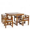Ikiriya Sheesham Wood Accent 4 Seater Dining Table Set in Teak Finish