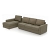 Apollo Compact Sofa (Colour : Cappucino, Cushion : Hard, Seating Capacity : Left Aligned 3 Seater + Left Aligned Chaise + Ottoman)