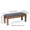 Milford Sheesham Wood Accent Dining Bench (Anchor Grey Fabric Teak Finish)