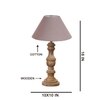 Devansh Grey Cotton Table Lamp With  Wood Natural Base (10X18 Inches)-32