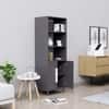 Hexa Engineered Wood Bookshelf Multipurpose Storage Rack in Slate Grey Colour