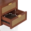 Strava Solid Wood and Cane Bookshelf with in Honey Finish
