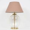 Secret Glass & Metal Large Table Lamp With Beige Cotton Shade