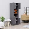 Hexa Red Crockery Unit Multipurpose Wooden Storage Cabinet in Slate Grey Colour