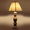 Devansh Off-White Cotton Vintage  Lamp With Wood Base (12X19)