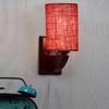 Devansh Solid Wood Electric Wall Light in Maroon Colour with Maroon Shade Count of 1 Light