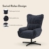 Marson Swivel Lounge Chair in Indigo Blue Colour