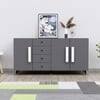 Hexa Red Multipurpose Storage Cabinet With 4 Drawer 3 Door in Slate Grey Colour