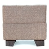 Iris Solid Wood Pouffee in Jute Beige Fabric