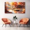 The Castle Decor Nature Art Wall Painting Wooden Framed Digital Painting 27x48 Inch (Style 1)