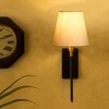 Devansh Metal Electric Wall Light in Black Colour with Off-white Shade Count of 1 Light