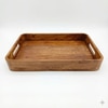 AJ Exports Premium Solid Acacia Wood Rectangular Tray with Raised Security Edges Handcrafted