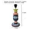 Pillar Black Pink Stone Wooden Table Lamp in Multicolor