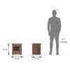 Fidora Solid Wood Bedside Table in Teak Finish