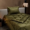 Stoa Paris Comforter for Single Bed, 300TC Satin Comforters in Olive Oasis
