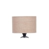 Jasmine Beige Natural Fiber Floor Lamp with Black Iron Base