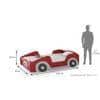 Street Car Engineered Wood Bed in Red Colour