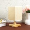 Elongated Square Designer Table Lamp Cream Base
