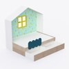 Little Hut Bed 6X4 Drawers On Wheels In Teal Colour53