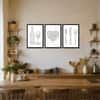 The Castle Decor Minimal Kitchen Wall Art Set of 3 8x12 Inch
