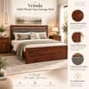 Vrinda Solid Wood King Size Bed With Non-Storage In Honey Oak Finish 72 x 75 inch