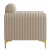 Veniza Velvet 1 Seater Sofa In Cream Colour
