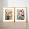 Red White Flower Set of 2 Framed Posters Botanical Art 45x60 cm
