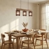 Ventus Brown Solid Wood Cluster Hanging Light