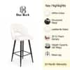 Doe Buck Faux Leather Counter Height Bar Stool in White Colour with Black Legs