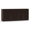 Bennis 18 Pair Shoe Rack in Dark Walnut Finish