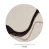 Handmade Round Natural Wool Rug Abstract Flow Ivory 4 Feet Carpet