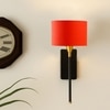 Devansh Metal Electric Wall Light in Black Colour with Orange Shade Count of 1 Light
